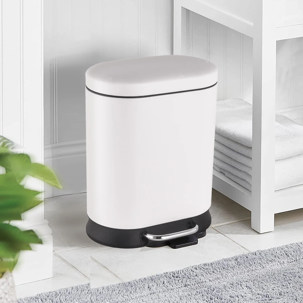 Кухонное ведро для гостиной металлическое мягкое мусора с педалью из нержавеющей стали