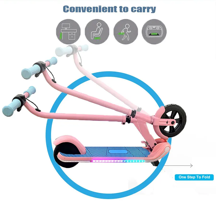 Electronic Kick Toy Electric Scooter Dropshipping EU Warehouse Foldable Children Girls Boys for Kids Steel Plastic 150W M2