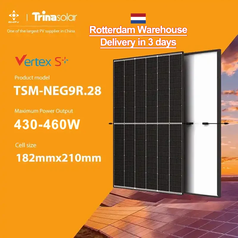Trina Europe Solarpanel Vertex S+ 430W 435W 440W 445W 450W 455W 460W 144 Cells Black Tsm 450 Neg9R.28 N-Type Trina Solar Module
