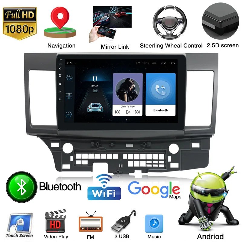 10.1 inch lancer ex touch screen android car radio multimedia player video stereo audio gps system for mitsubishi lancer ex