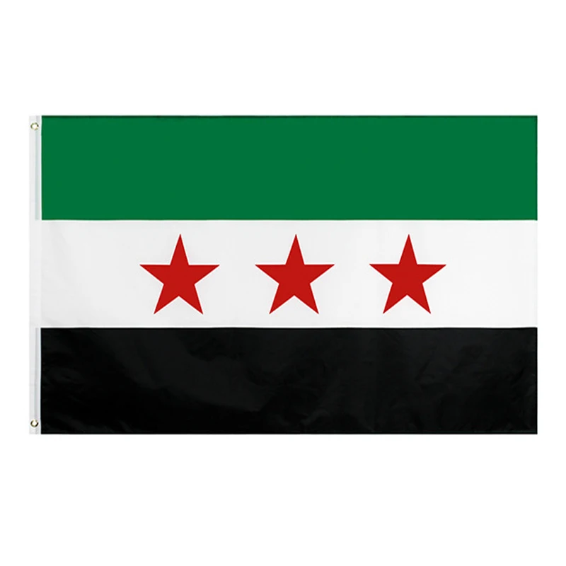 Hannuo Wholesale Outdoor Double Sided Polyester 3x5 Ft Flag of Syria with High Quality