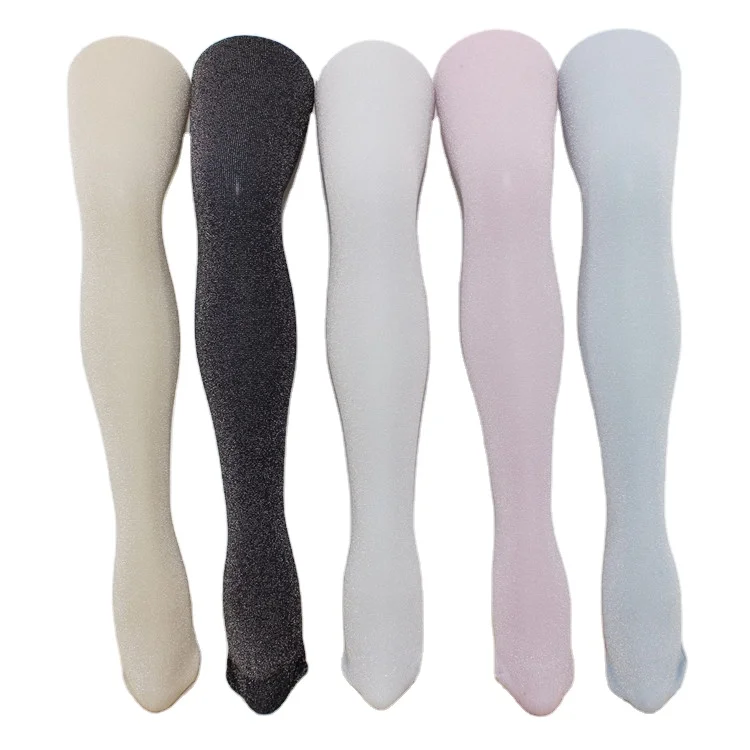 Wholesale children girls seamless shine stockings  pure color teen tight dance pantyhose