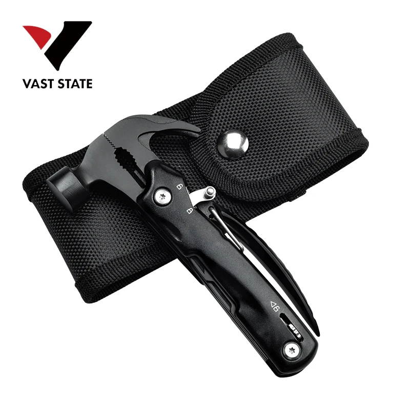 Hot sale Promotion Black Stainless Steel Multi Function Tool hammer with Nylon Pouch