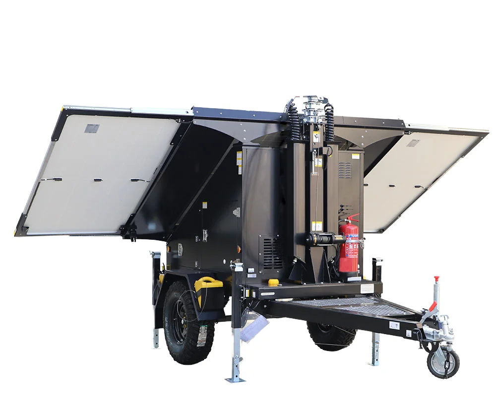 Hybrid Solar System Trailer Camera Monitor Monitoring System