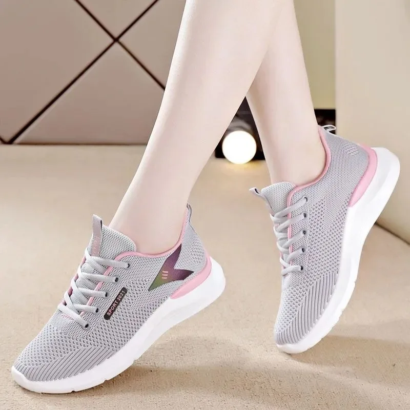 trending products 2023 new arrival chunky platform  women sneakers walking style shoes in pakistan summer casual shoes for women