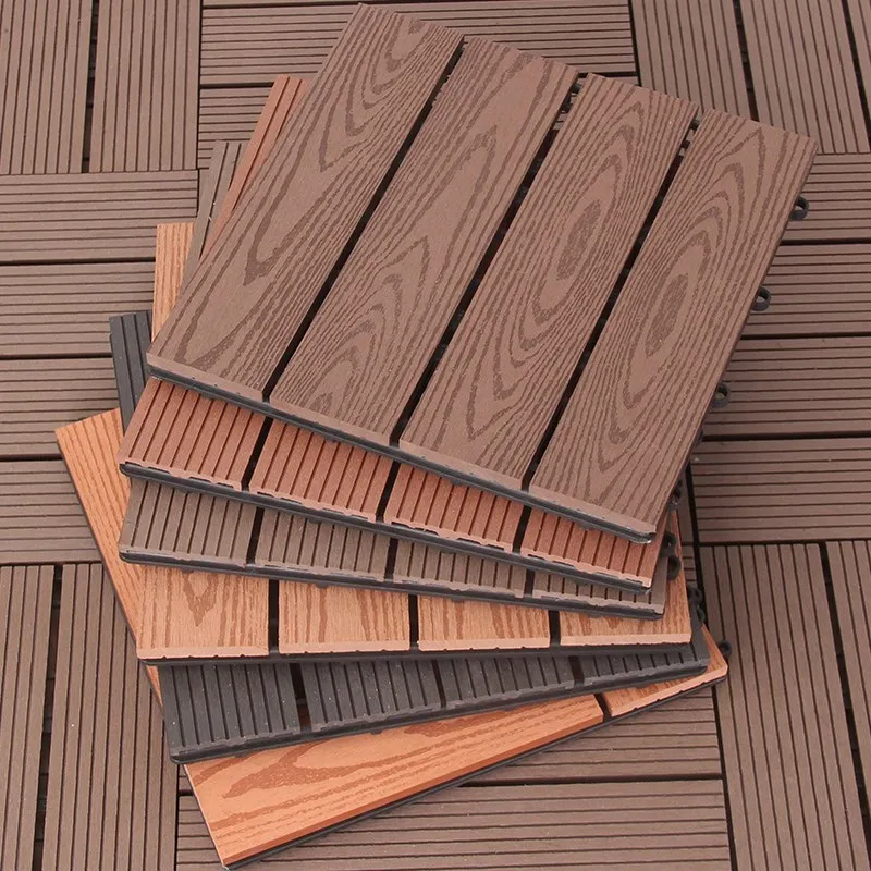 
outdoor wpc interlocking wood composite deck tiles 