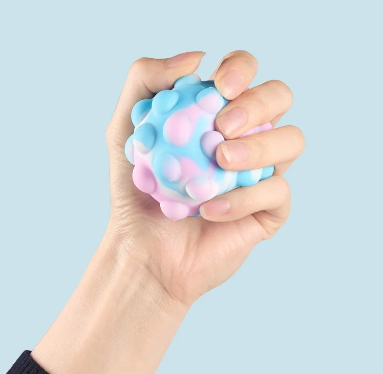 New Design Silicone Push Bubble Balls Sensory Fidget Toy Stress Reliever Autism Toy Anti-Anxiety Toys Rainbow