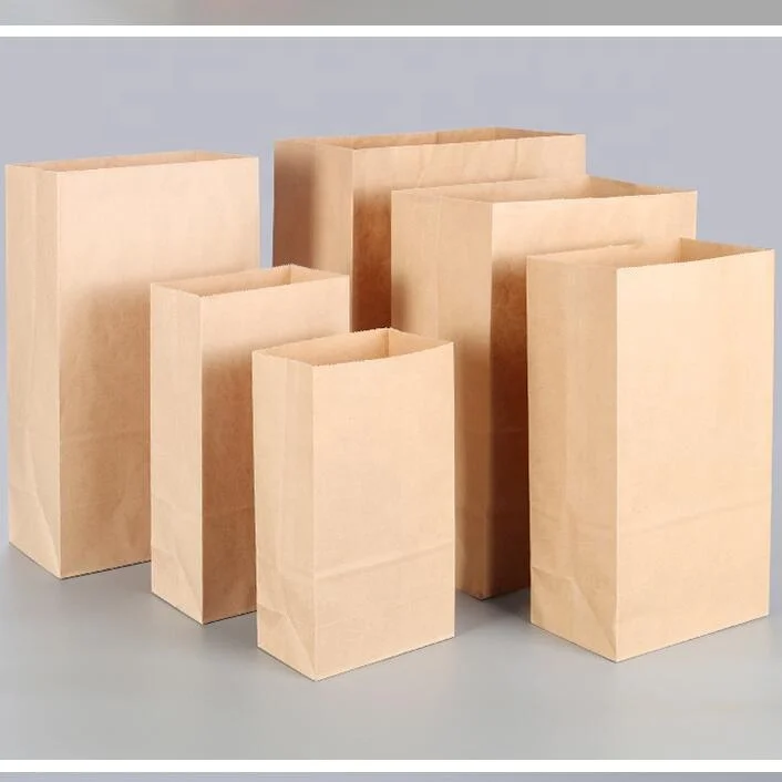 take away kraft paper bag for fruit vegetable bread packaging