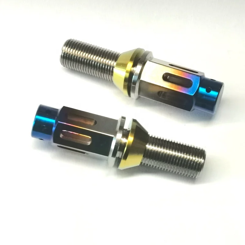 High quality automotive Gr5 m14 14x1.5 anti theft titanium wheel lug bolts for BMW racing car