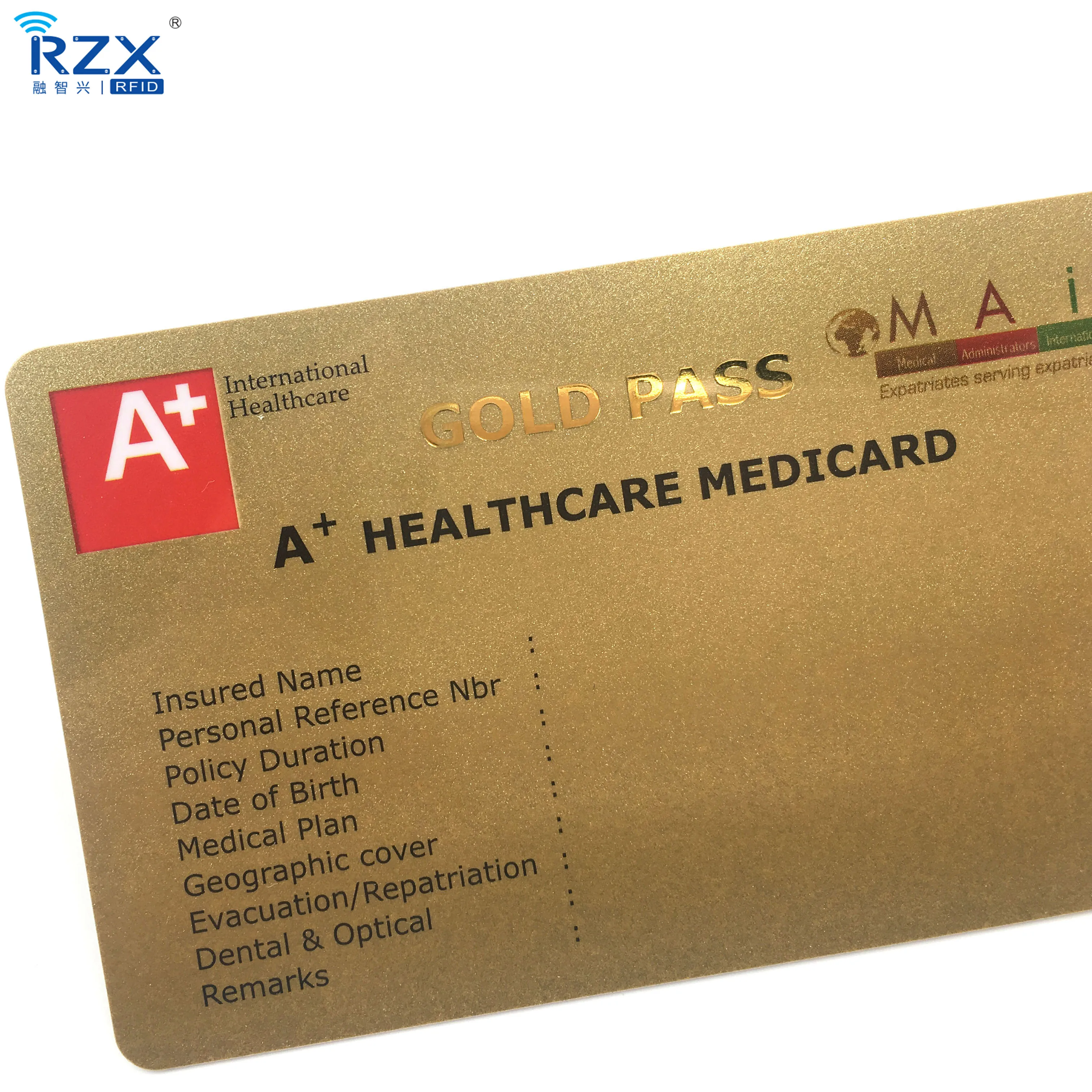 Customized Gold/Silver Stamping Plastic Card VIP Card Custom logo PVC Card