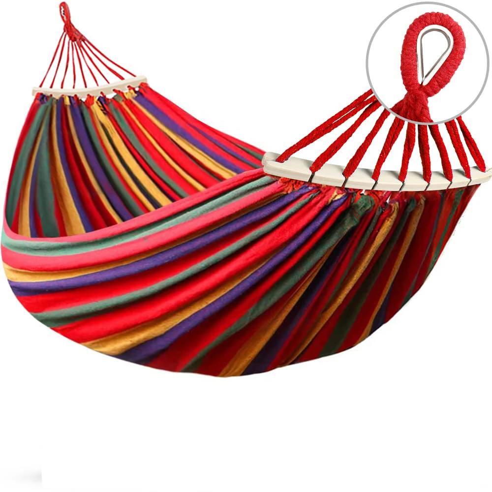 High Quality Portable Camping Hammock Upgraded 550 lbs Thickened Fabric Single Hammock for Camping Patio Backyard Outdoor