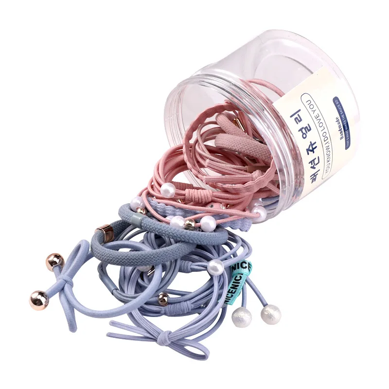 2022 NEW hair rope Korea simple tie hair rubber band set head rope pearl hair accessories high elastic rubber band