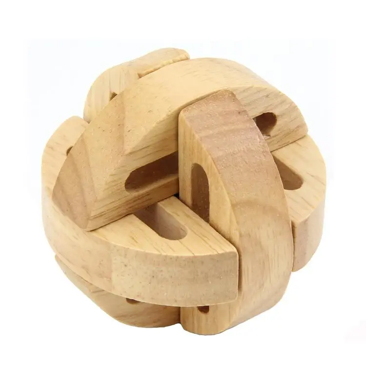 INS Hot Sales Nature Wood Kongming Lock Custom Building Toys 3D Luban Lock Puzzle