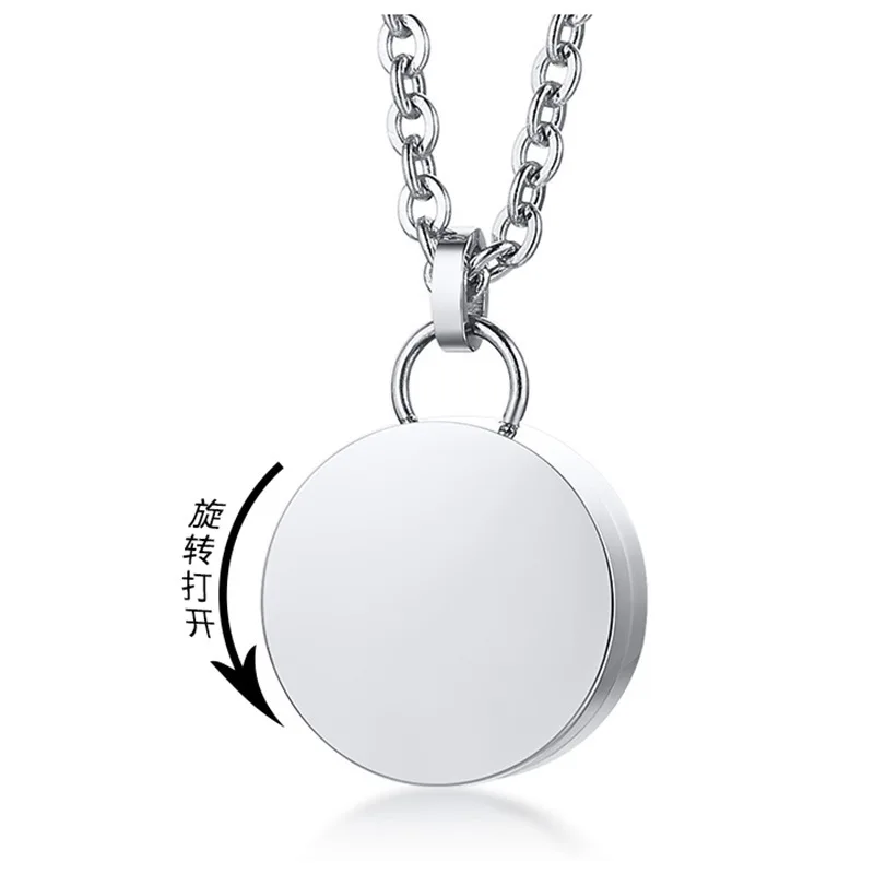 18k Gold-plated Stainless Steel Jewelry Collection Photo diy Birth flower rotating name Pendant necklace for men and women gifts