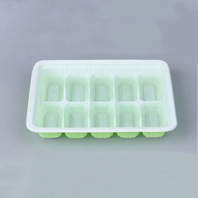 Disposable Plastic Snack Box With Lid 10-Grid Quick-Frozen Chaotic Tray for Dumplings Take-Away Bowls & Plates