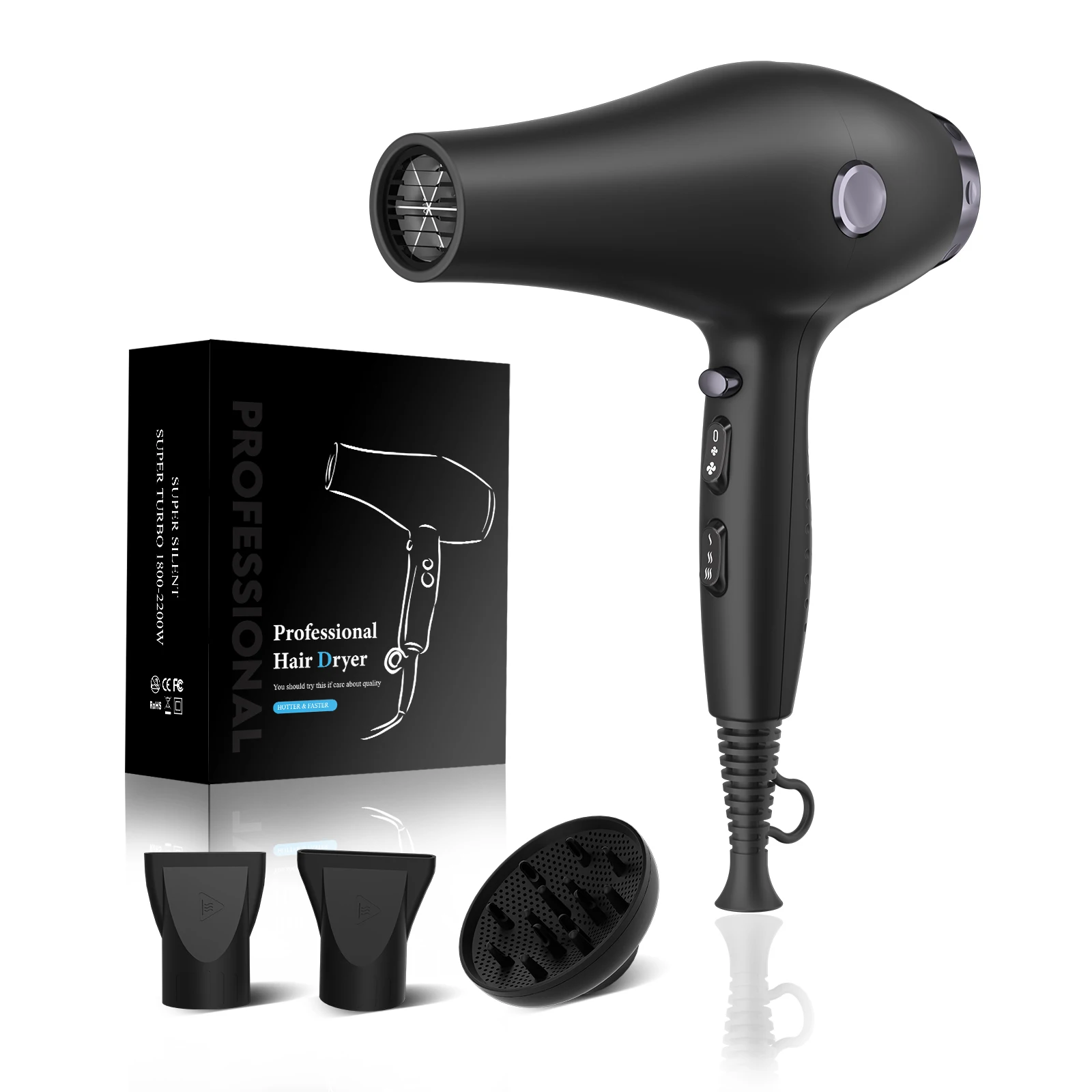 Professional Hair Dryer 2700W AC Motor Powerful Constant Temperature Hair Styler Blow Dryer