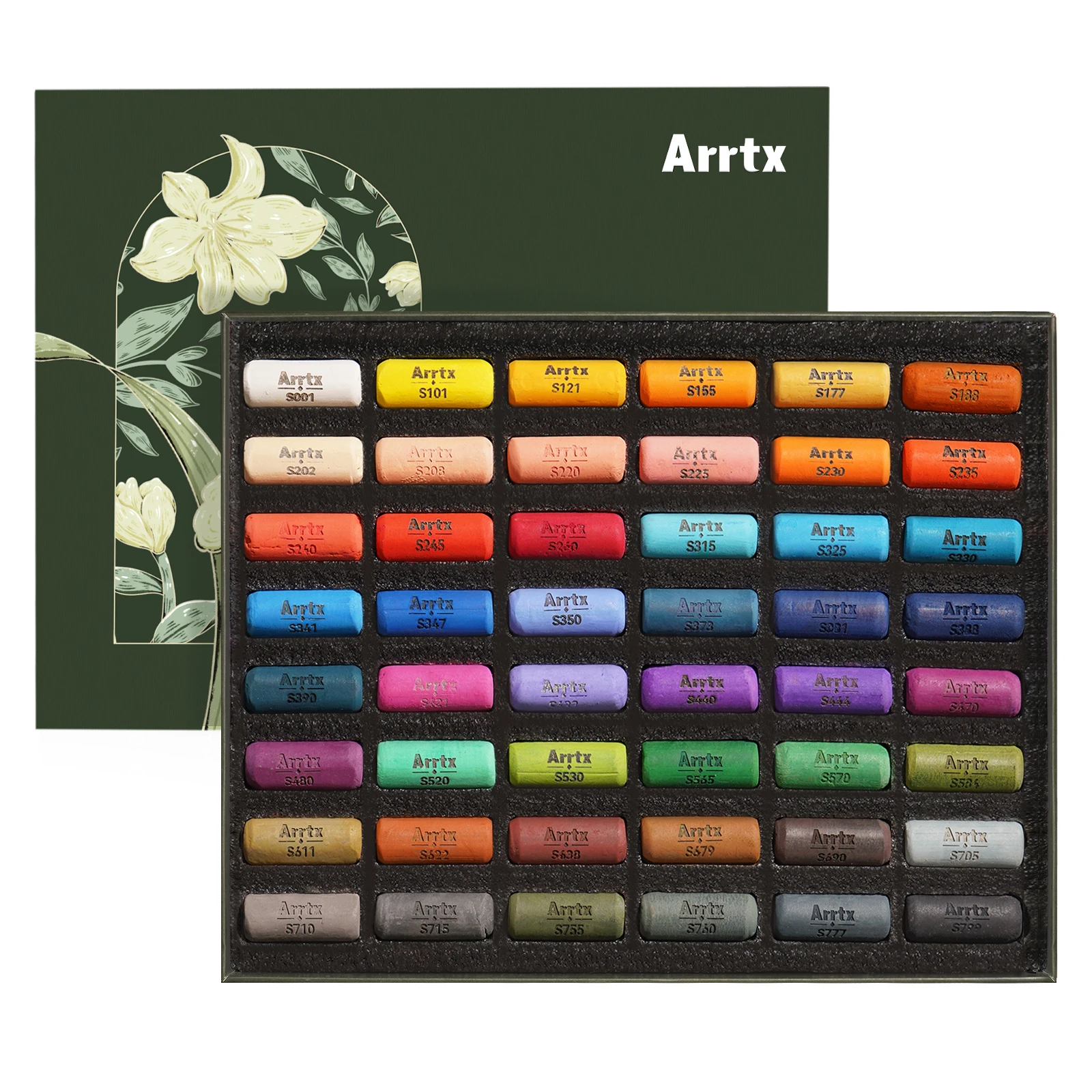 Arrtx Soft Pastels Art Supplies, 48 Assorted Colors Chalk Pastels Creamy Soft and High Adhesion B2000082