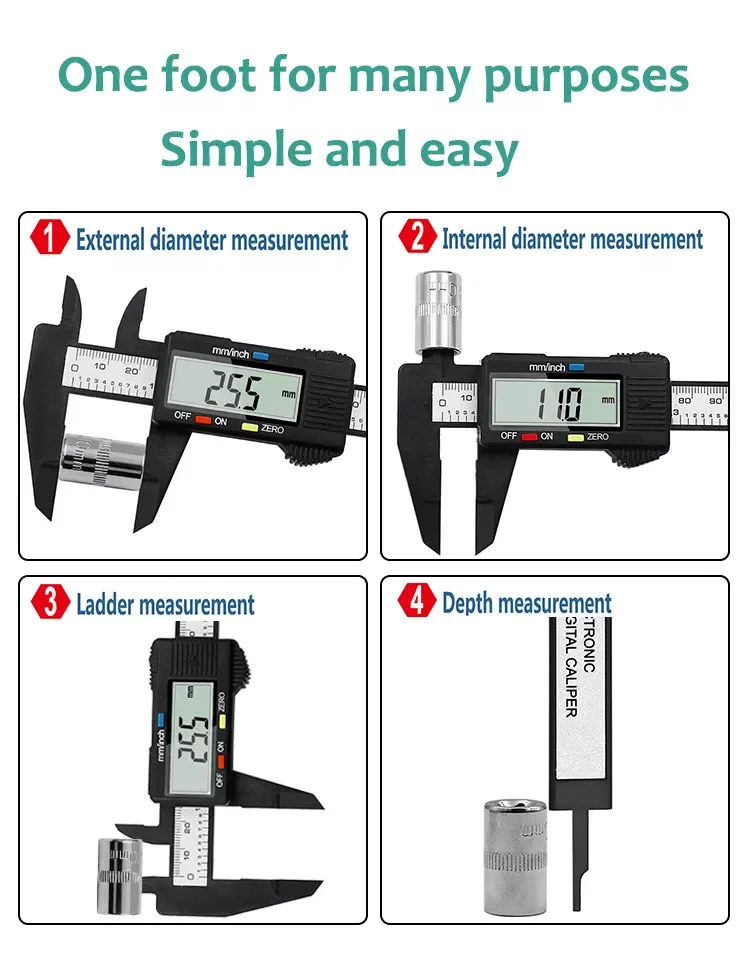 Factory Supply China Plastic Digital Vernier Caliper 150 mm 6 inch Caliper plastic Vernier Factory From China Supplier