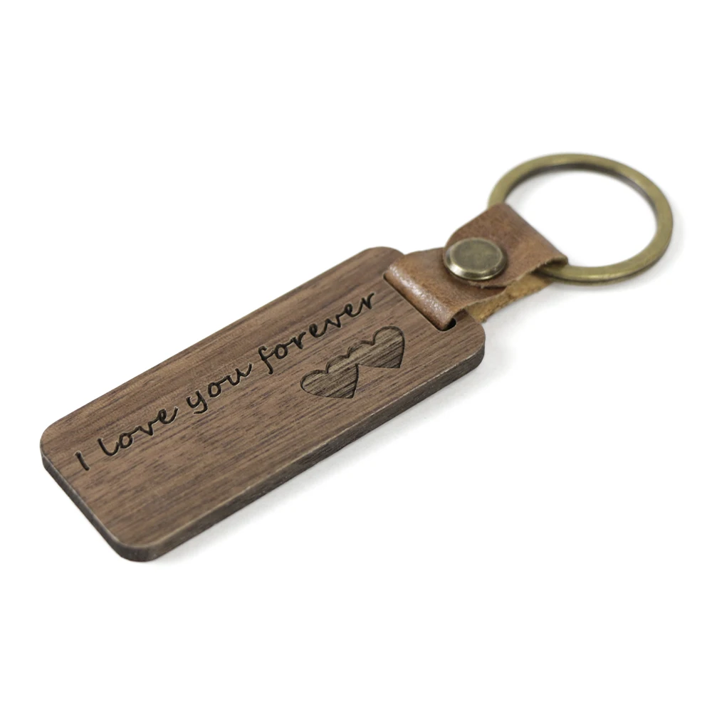 Custom New Metal Keychains Key Ring Wall Car Key Chains Wooden Door Opener Key Holder Winning Product 2024