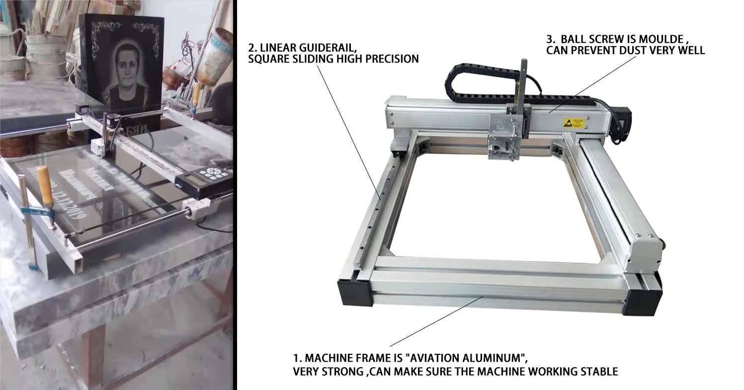 Лазерный гравировальный станок ударного действия Молли для изготовления надгробий и портретного текста специально разработанный