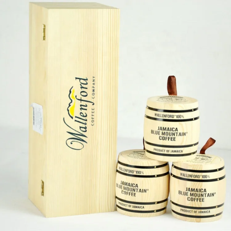 wholesale wooden coffee bean barrel container