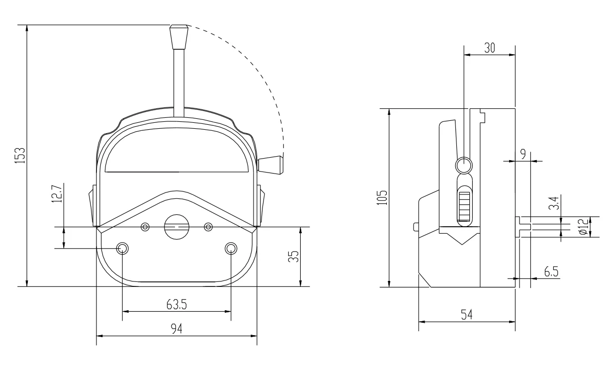 easy load peristaltic pump head YZ1515 for thickness 1.6mm tube
