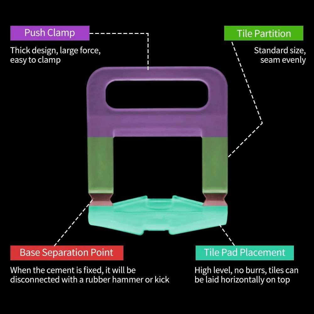 1.5mm Tile Leveling System Tile Spacers Clips For Between Walls