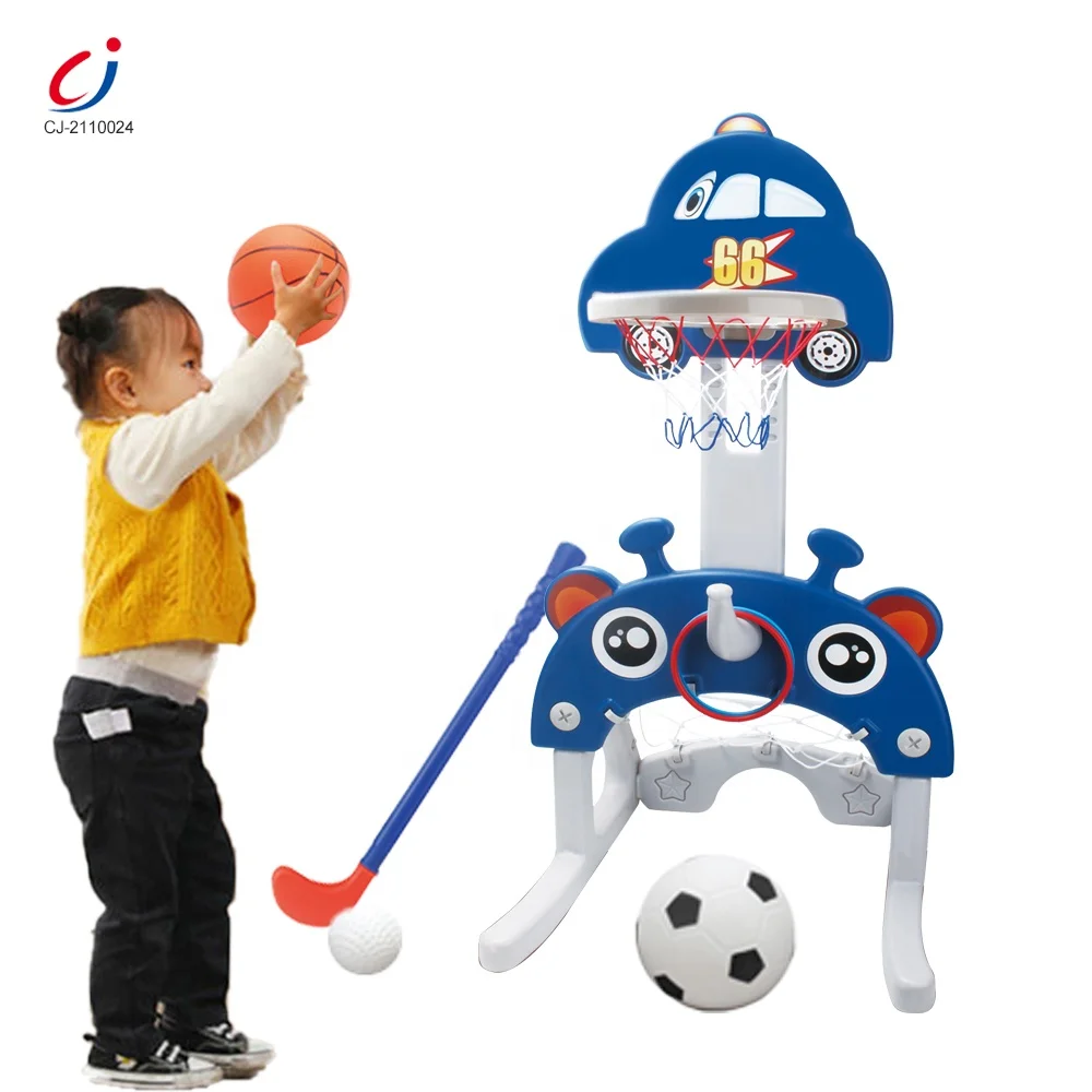 Toddler indoor kids rack 4 in 1 multifunctional sports toy plastic basketball hoop stand portable kids basketball hoop toys