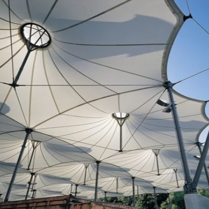 2024 New Design Durable PTFE PVDF Car Parking Shed Canopy Tent Steel Structure Tensile Membrane Structure For Roof Stadium