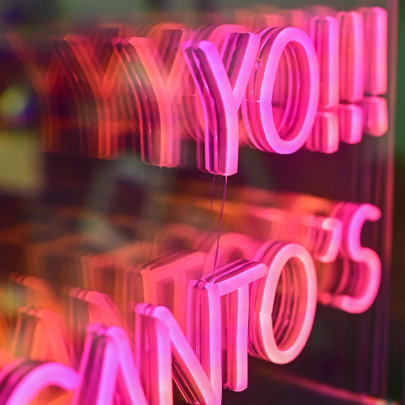 Winbo Custom Infinity Neon Mirror Wavy Vanity With Mirror Led Lights Indoor Babe Acrylic Led Neon Sign