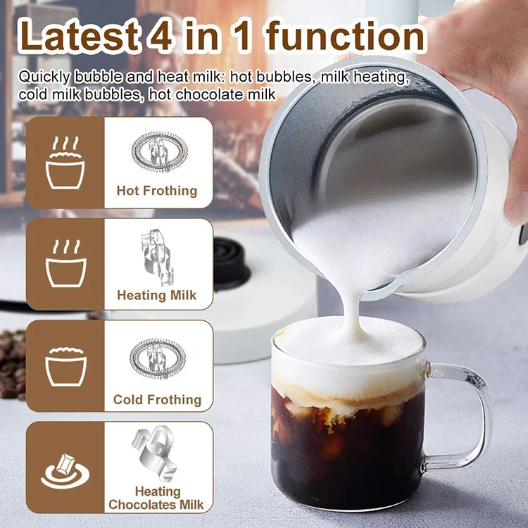 Professional  Custom Logo Design 400W Milk Frother White Electric Milk Frother