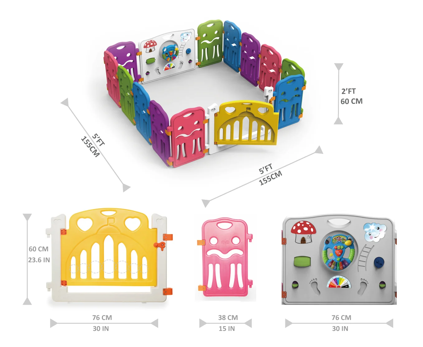 MH28 Baby Playpen  8 Panels Plastic Safety Game Baby Barrier Baby Fence Indoor playground  EN12227