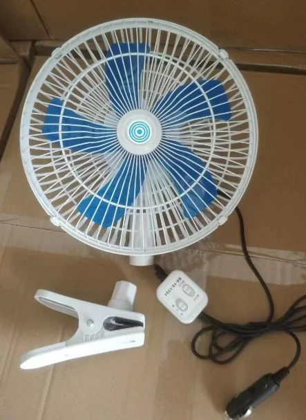 DC 12 24 Volt Electrical Portable Car Cooling Fan for Fast Speed10 Inch Shaking Head Car ABS Auto Clip Fan