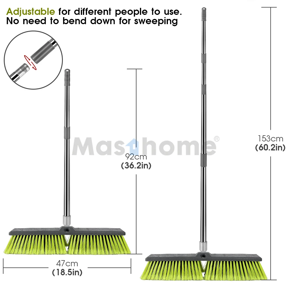 Masthome Long plastic Handle Household Cleaning garden soft big broom