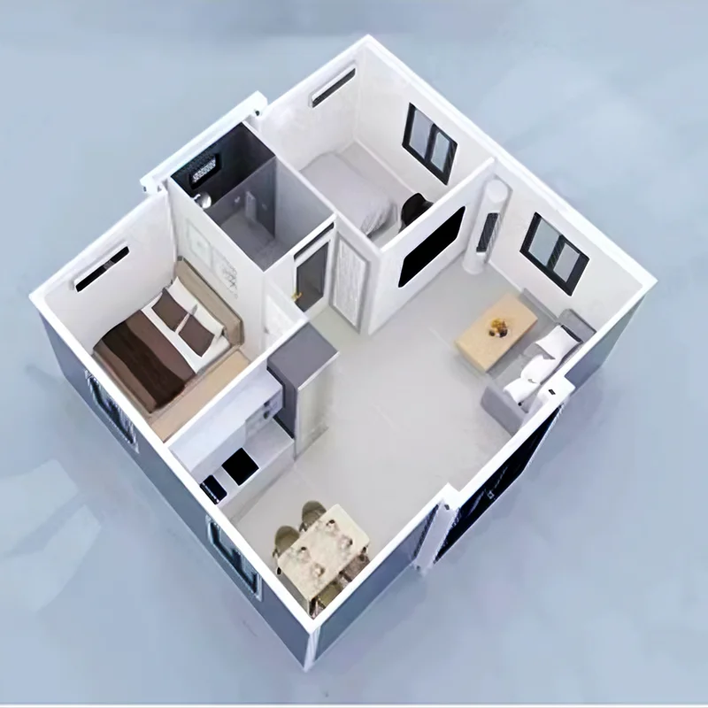 2 Bedrooms and 1 Bathroom Hotel Design Expandable Option on Sale Luxury 20/40ft Prefab Flat Pack Container House