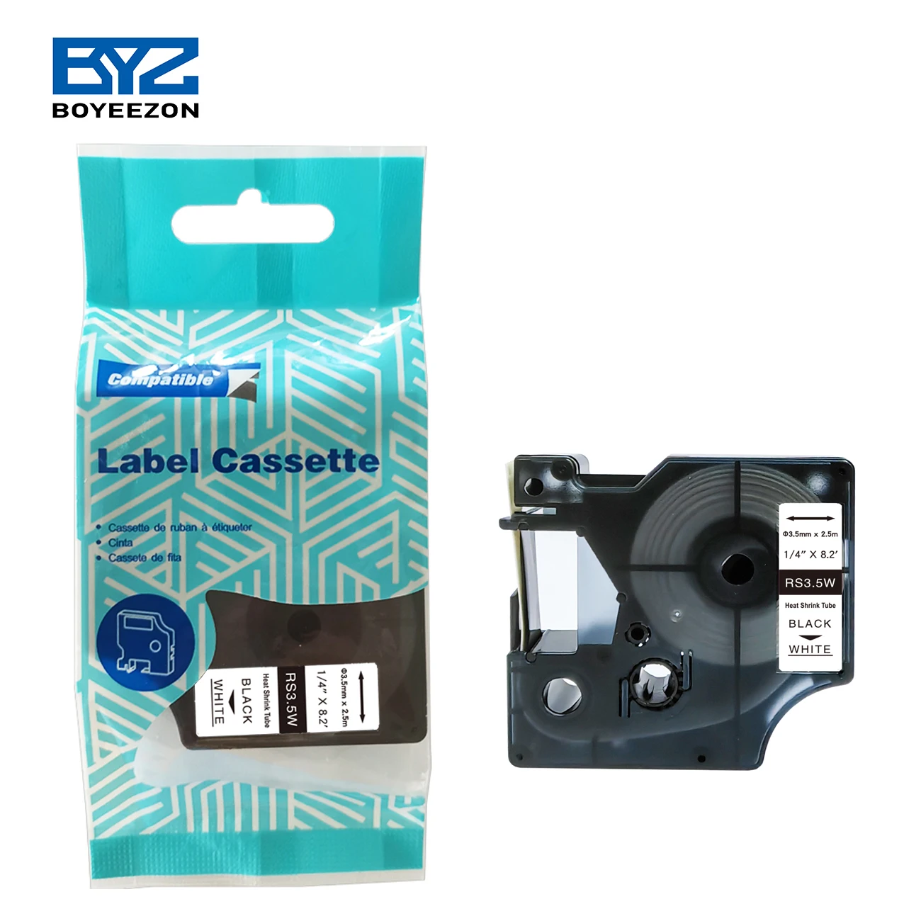 New arrivals RS3.5W Diameter 3.5mm dymo tape 2.5m heat shrink label tape use for cable market