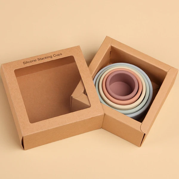 kids stacking blocks toy 5 Layers Silicone sorting and stacking & nesting cups soft baby the first years stack up cup toys