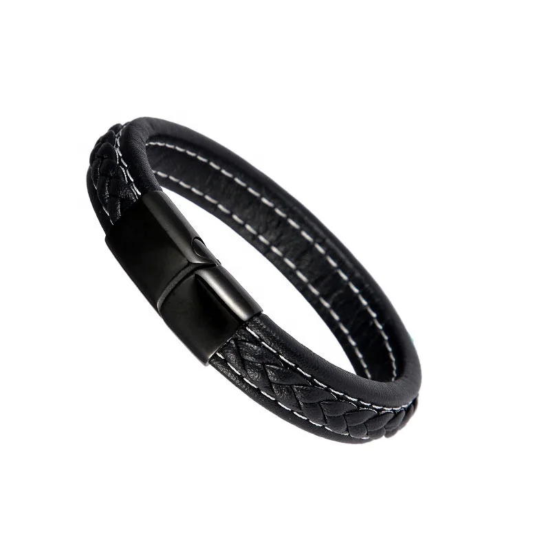 Leather Bracelets Men Stainless Steel Multilayer Braided Rope Bracelets For Male Female Bracelets Jewelry