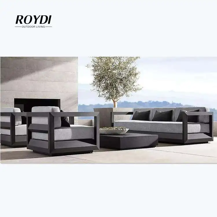 Roydi Aluminum Outdoor Garden Furniture Rh Sofa Waterproof Patio Sofa