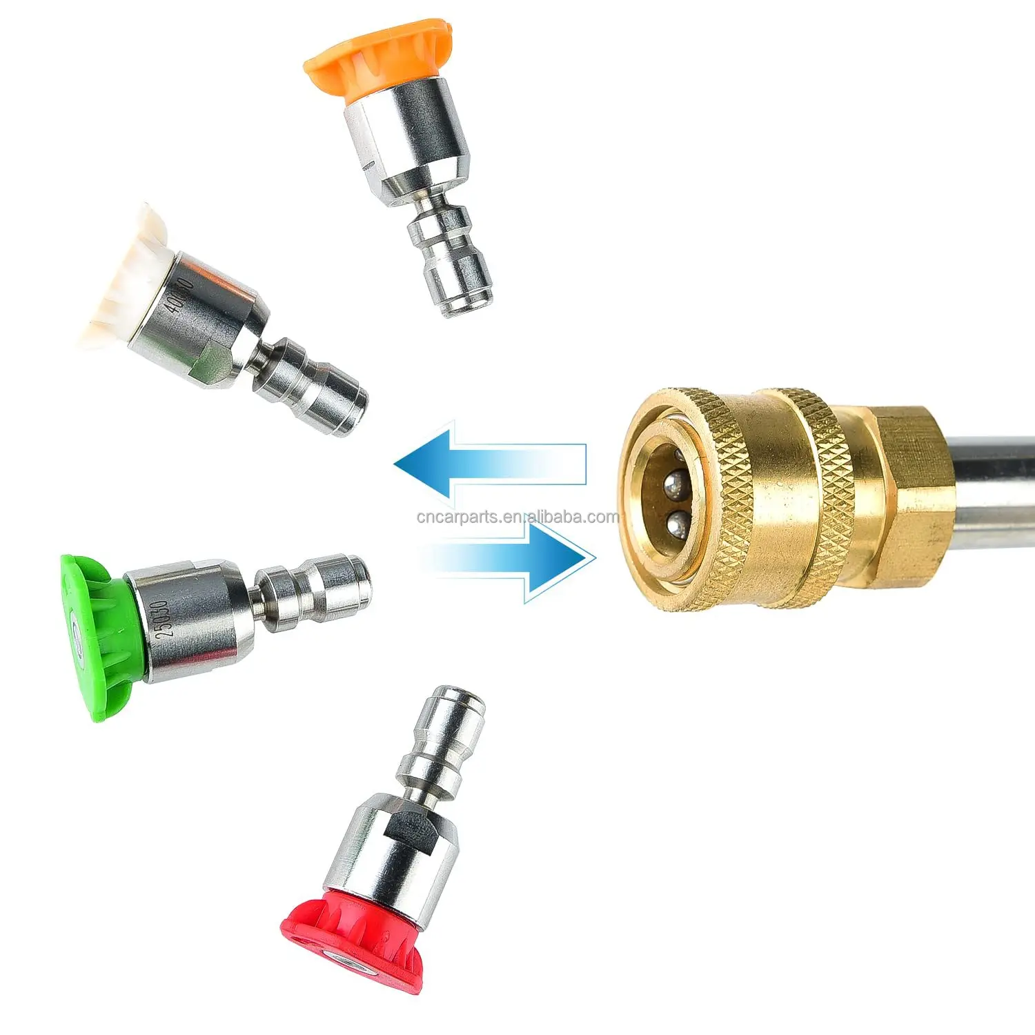 New Design Fan-shaped  0 15 25 40 Degree water jet fitting adjustable 360 rotating universal nozzle for high-pressure washer