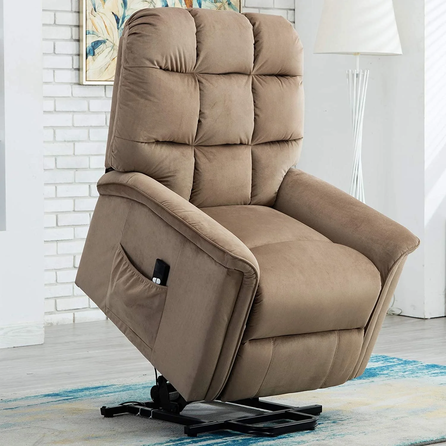  Мебель JKY удобное кресло-шезлонг из мягкой ткани с электрическим подъемником и дистанционным управлением для пожилых людей