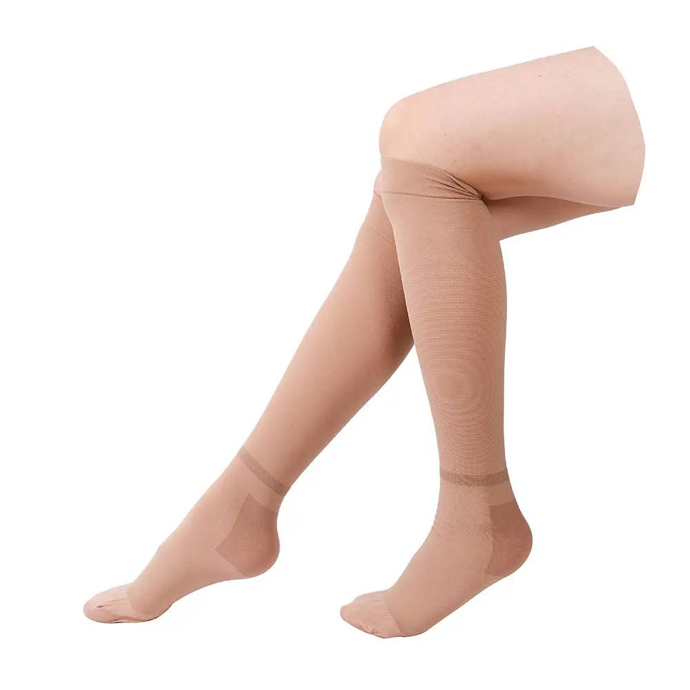 ITALY Machine High Quality Anti Embolism White Nylon  Compression Mid-tube socks 15-20 mmHg