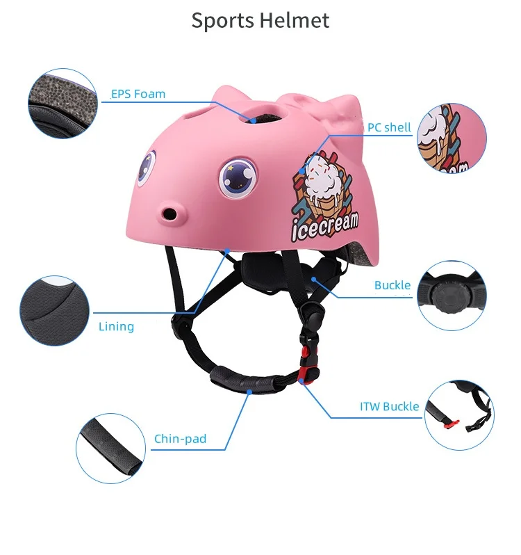 ANTMAX Detachable Kids Outdoor Sports Head Protective Helmets Lightweight Cartoon Toddler Bike Helmet for Skateboard Scooter