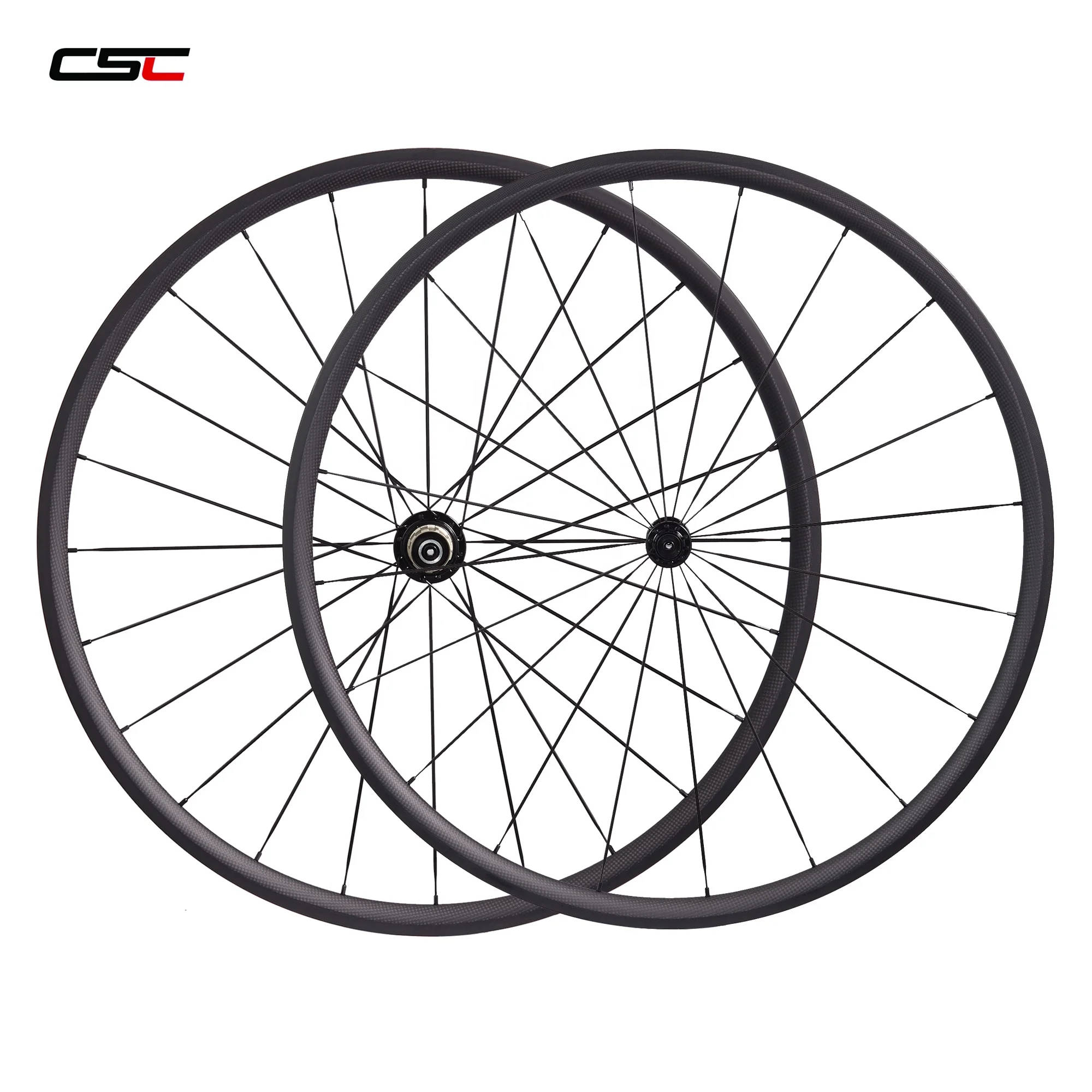 700C Road bike ultra light carbon wheels tubular 24mm depth 20.5mm width carbon wheelsets with Powerway R13 hub and Pillar spoke