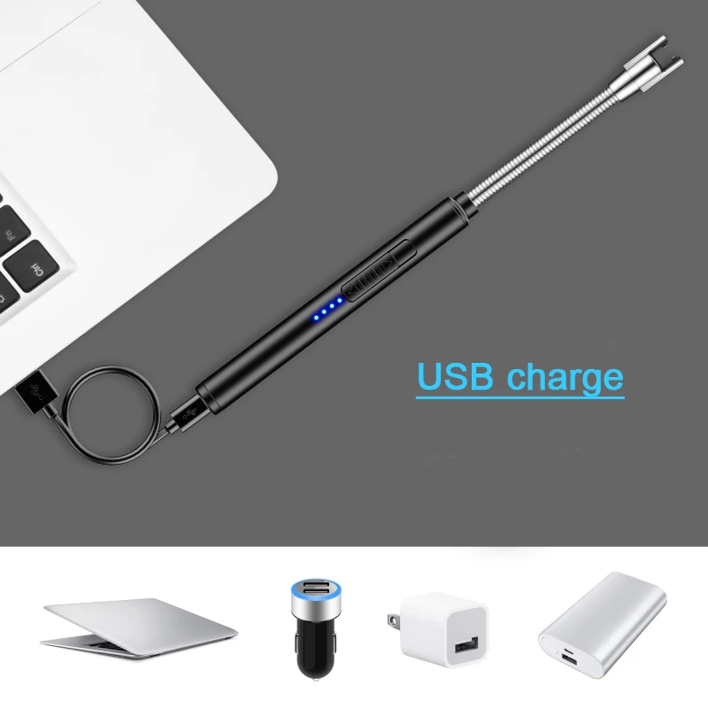 Электрическая кухонная газовая зажигалка с дуговой зарядкой от USB ветрозащитная плазменная функция для газойля сигар свечи