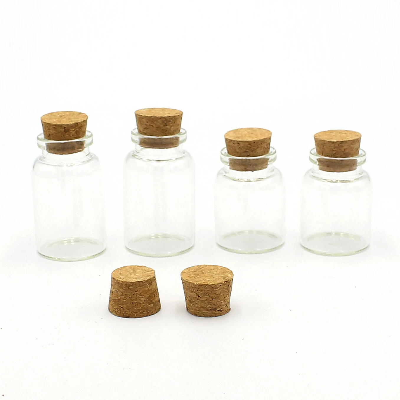 Clear Mini Glass Jars Wishing Bottles with Cork Stoppers 25ml DIY Sand Art Small Decorative Glass Bottles
