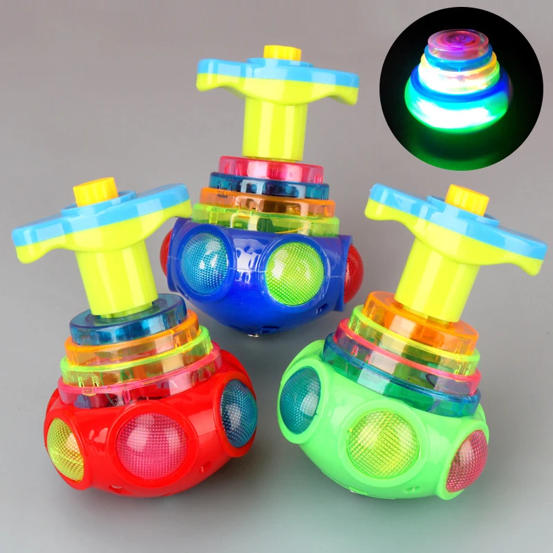 Mini Light Up Spinning Top Luminous Toy Light Music Spinning Top Toy Boy Girl