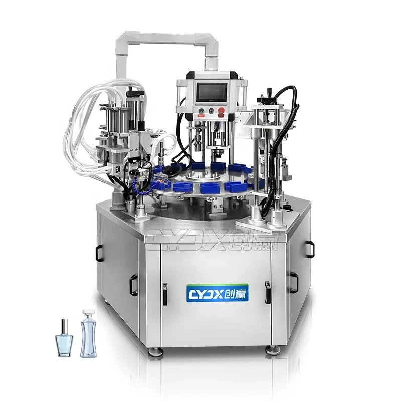 CYJX Adjustable Model Perfume Filling And Capping And Collaring Machine Perfume Production Line With Perfume Mixing Machine