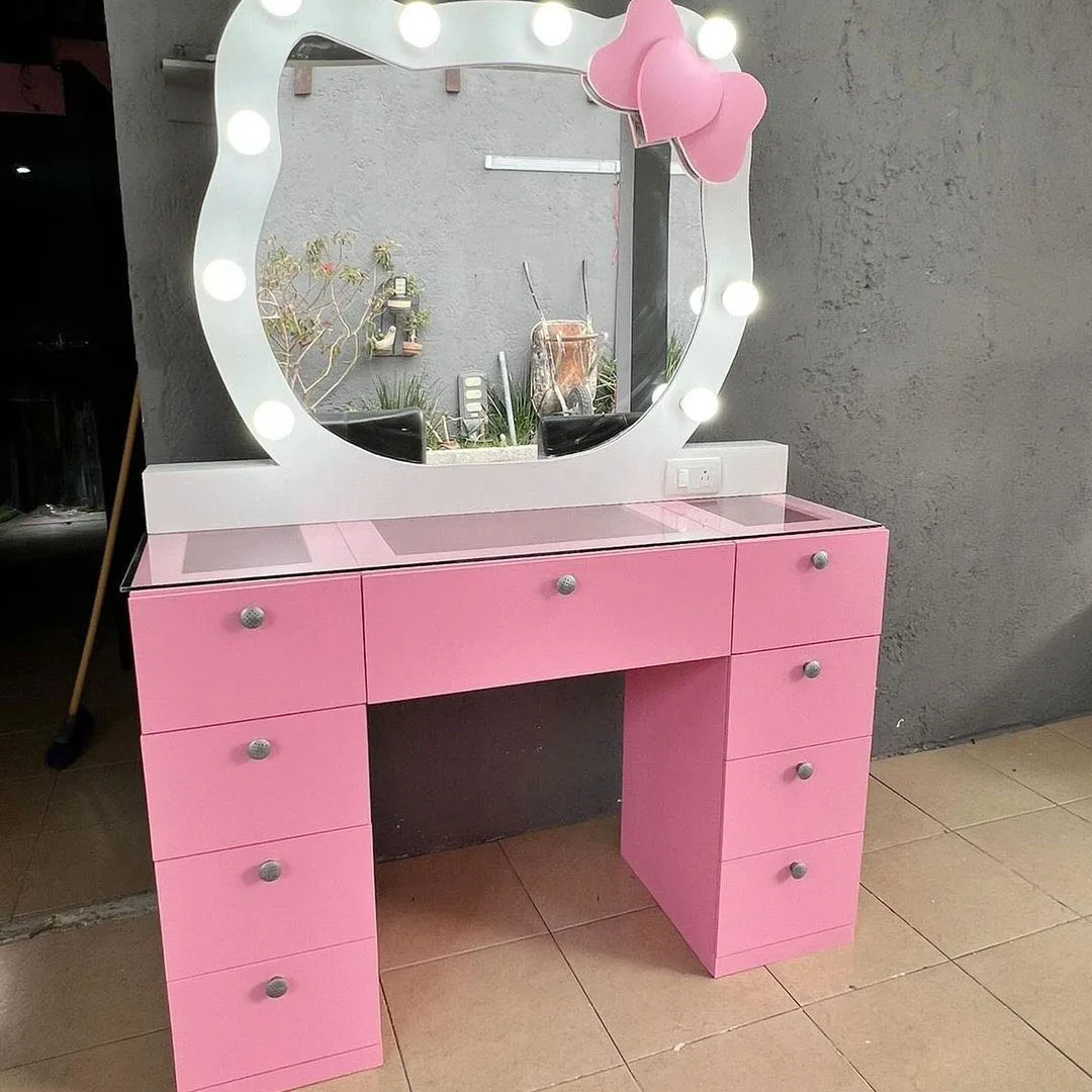 hello kitty makeup organizer dressing table toys white shelves