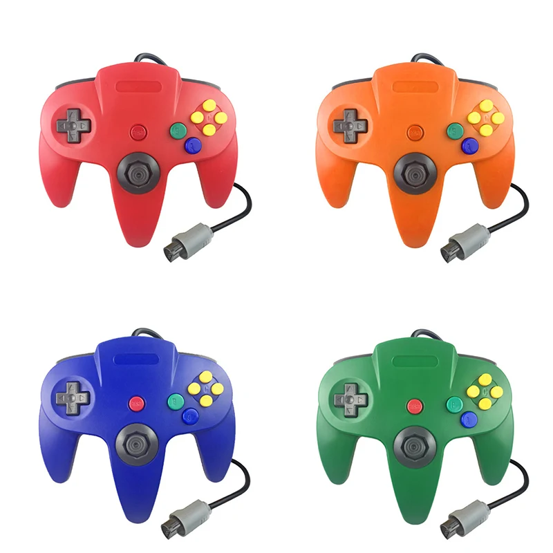 Wired Colorful N64 Gamepad For Nintendo N64 With Console Plug Classic Gold Silver Joystick For Nintendo 64 Manette